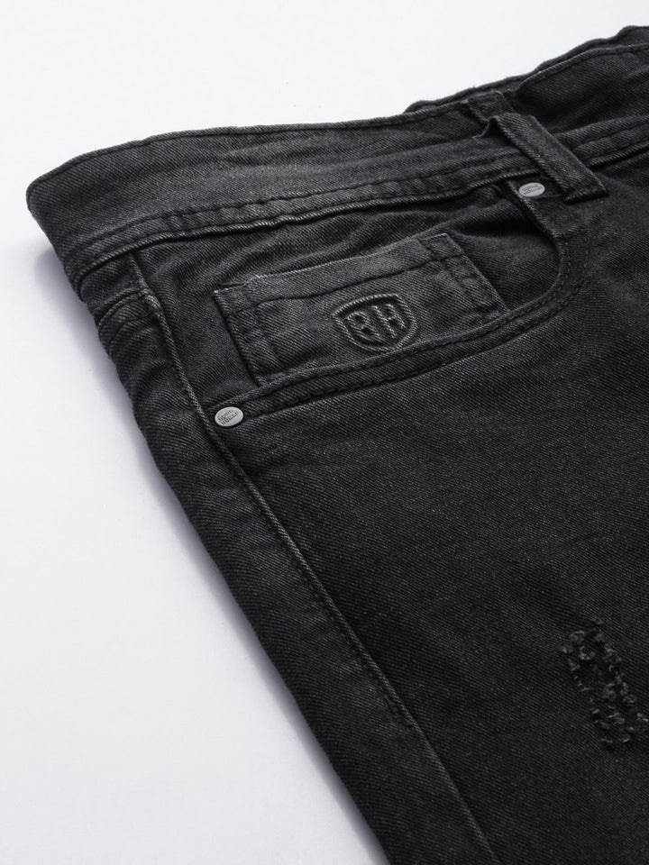 Being Human Men Straight Fit Low Distress Light Fade Stretchable Jeans