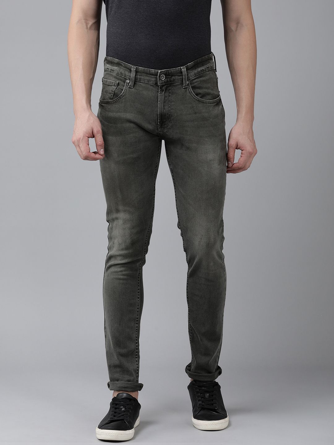 SPYKAR Men Slim Fit Low-Rise Heavy Fade Stretchable Jeans