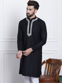 SOJANYA Band Kolar Geometrik Benang Kerja Kapas Kurta
