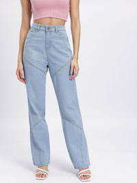 DressBerry Women Panelled Mid-Rise Regular Fit Jeans
