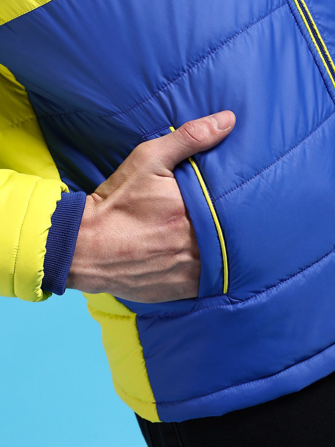 The Indian Garage Co Men Colourblock Regular Fit Puffer Jacket