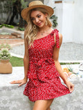 DressBerry Print One Shoulder A-Line Mini Dress
