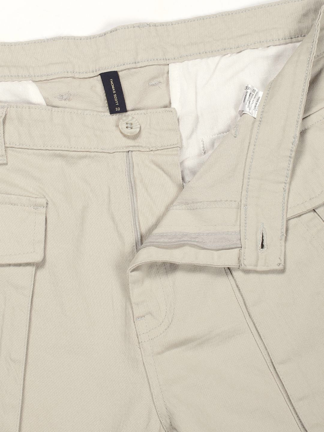 Thomas Scott Men Smart Regular Fit Mid-Rise Cargos