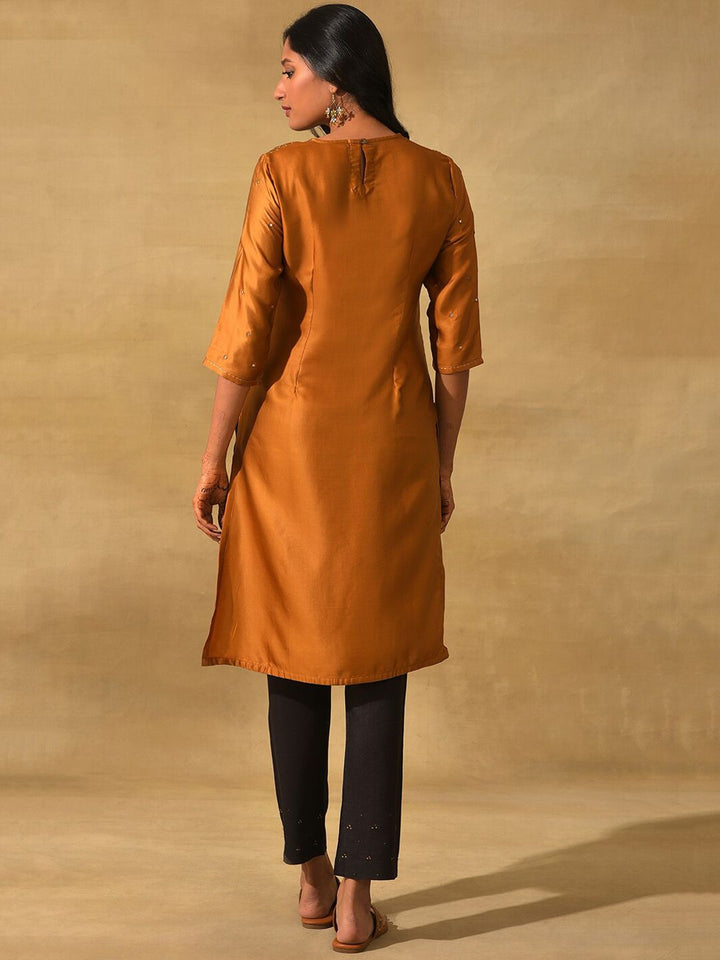 W The Folksong Bandhani Printed Mirror Work Kurta