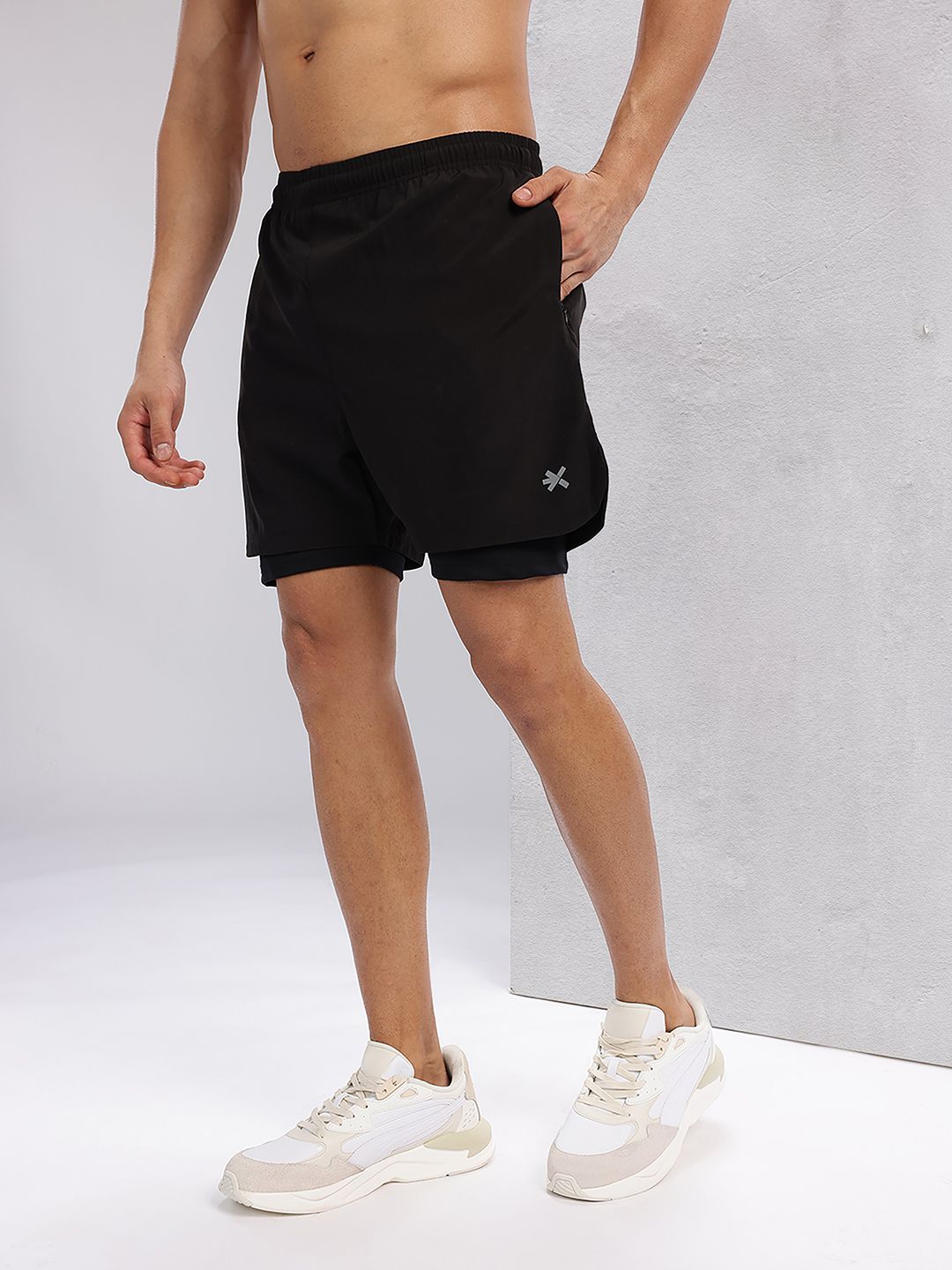 HRX by Hrithik Roshan Men Rapid-Dry Training Shorts With Inner Tights
