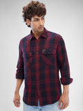 SPYKAR Men Slim Fit Opaque Checked Spread Collar Casual Shirt