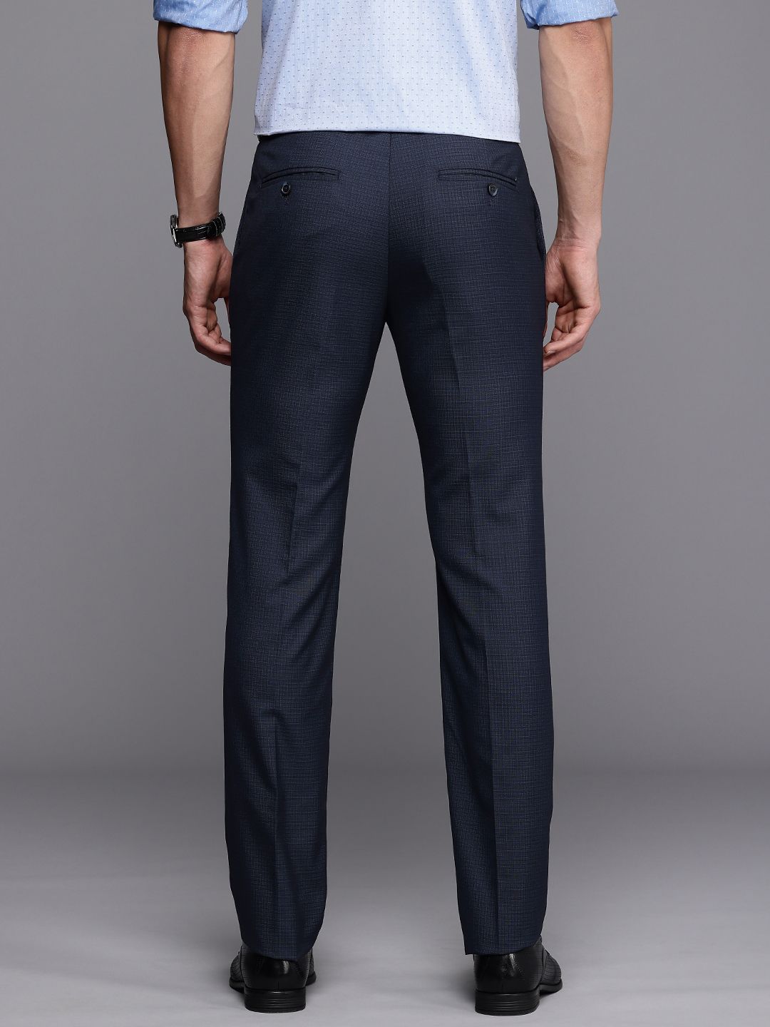 Raymond Men Checked Slim Fit Formal Trousers