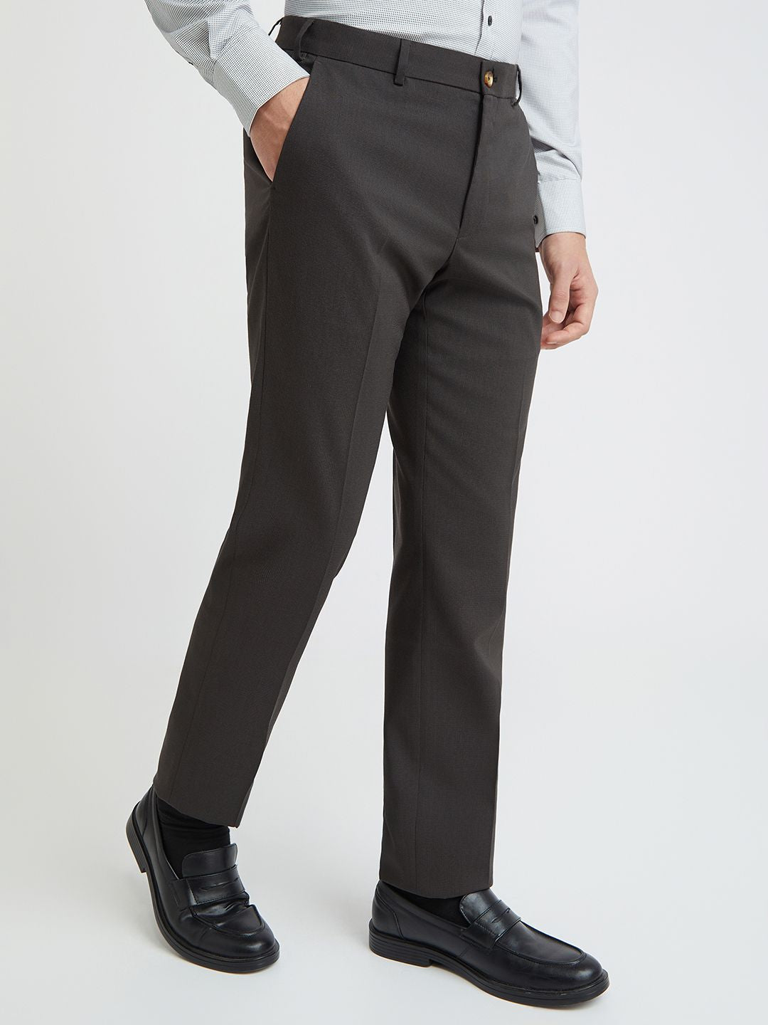 Park Avenue Men Textured Formal Trousers