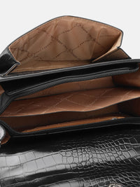 Lino Perros Snake Skin Textured Structured Shoulder Bag