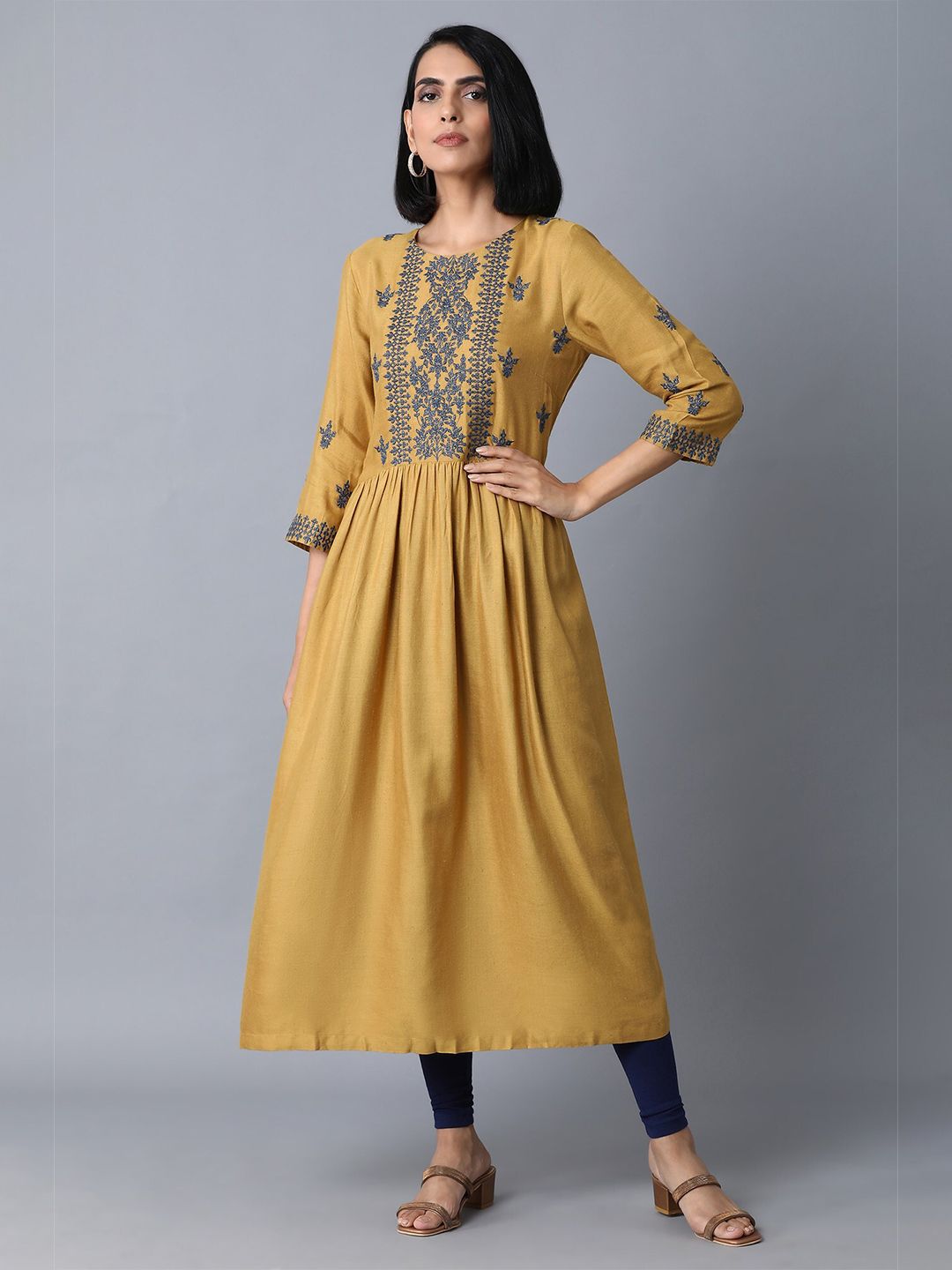W Mustard Yellow Maxi Midi Dress
