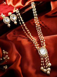 Set Perhiasan Kundan-berlapis Rubans Gold