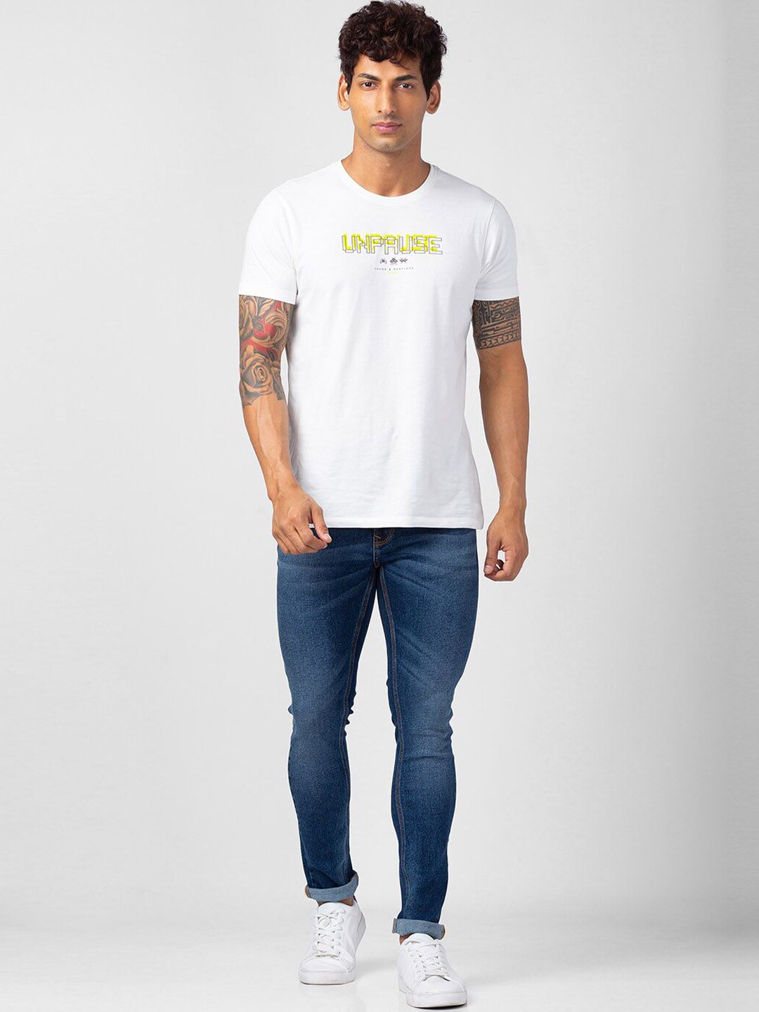 SPYKAR Men Super Skinny Fit Low-Rise Light Fade Cotton Jeans