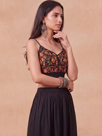 House of Chikankari Floral Embroidered Ethnic Cotton Bralette Crop Top