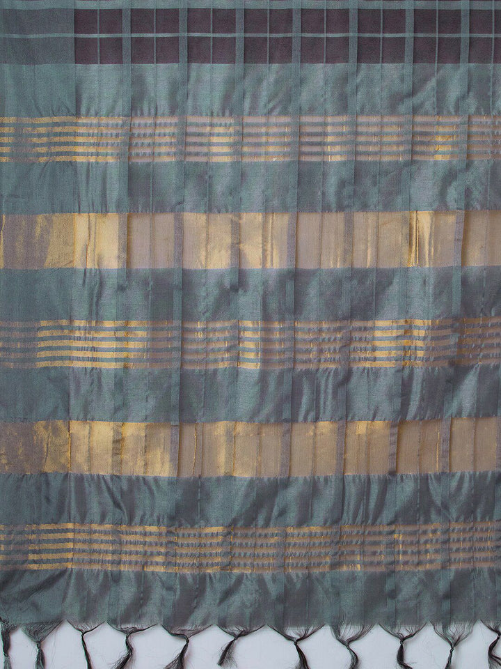 Saree mall Checks Silk Blend Saree