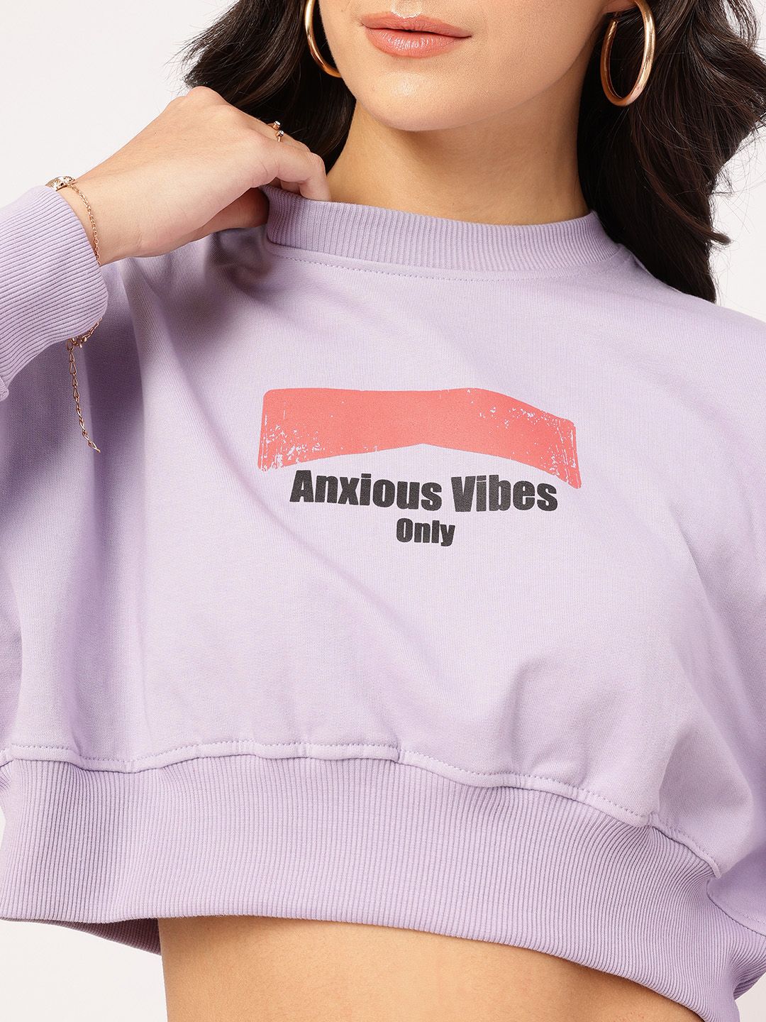 DressBerry Printed Crop Sweatshirt