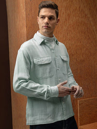 LOCOMOTIVE Premium Dobby Textured Checked Utility Pocket Overshirt