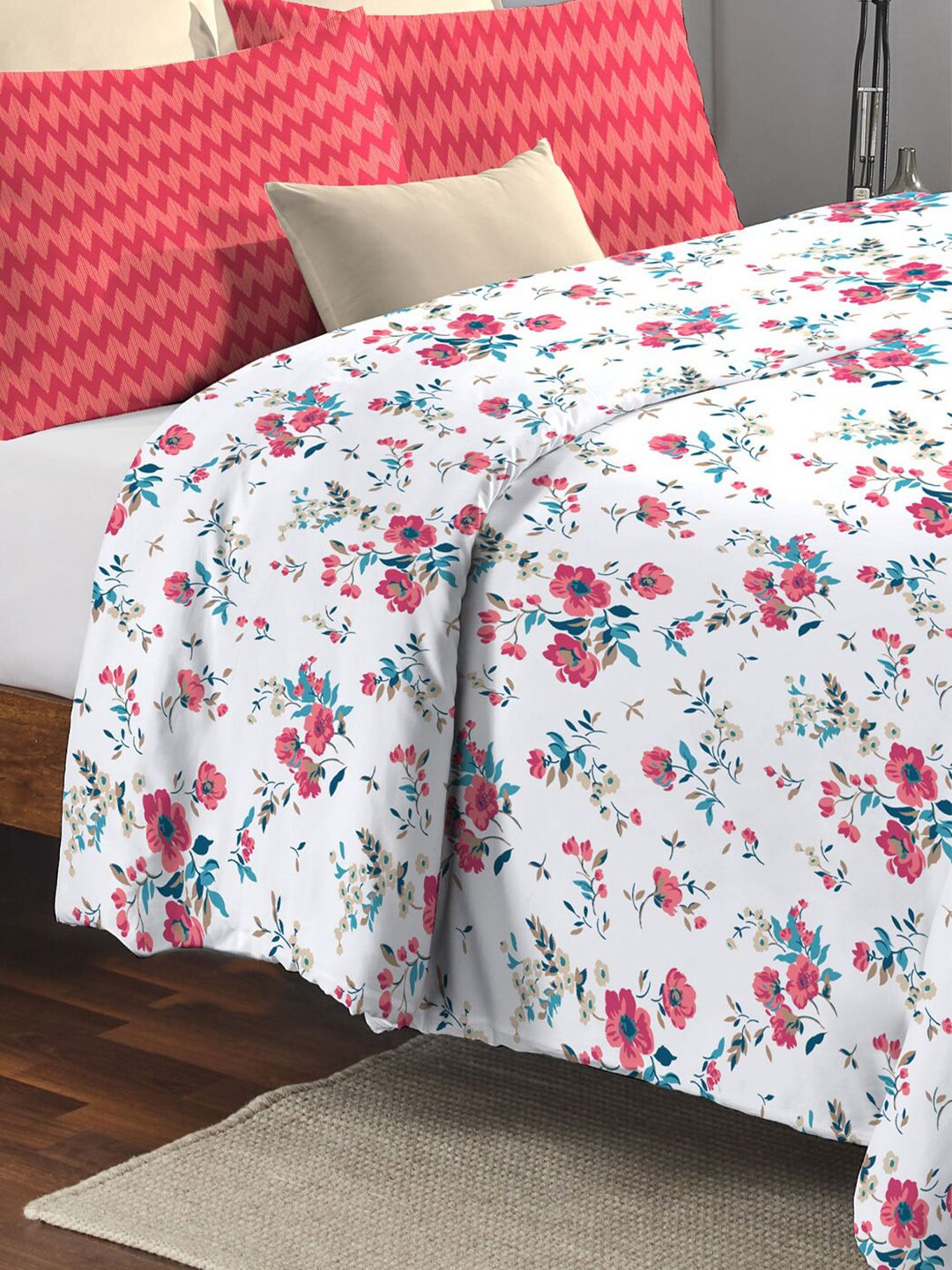 MYTRIDENT Feather Tales Floral Mild Winter 150 GSM Pure Cotton Double Bed Comforter