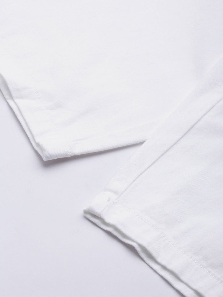 The Indian Garage Co Men White Slim Fit Cotton Chino Shorts