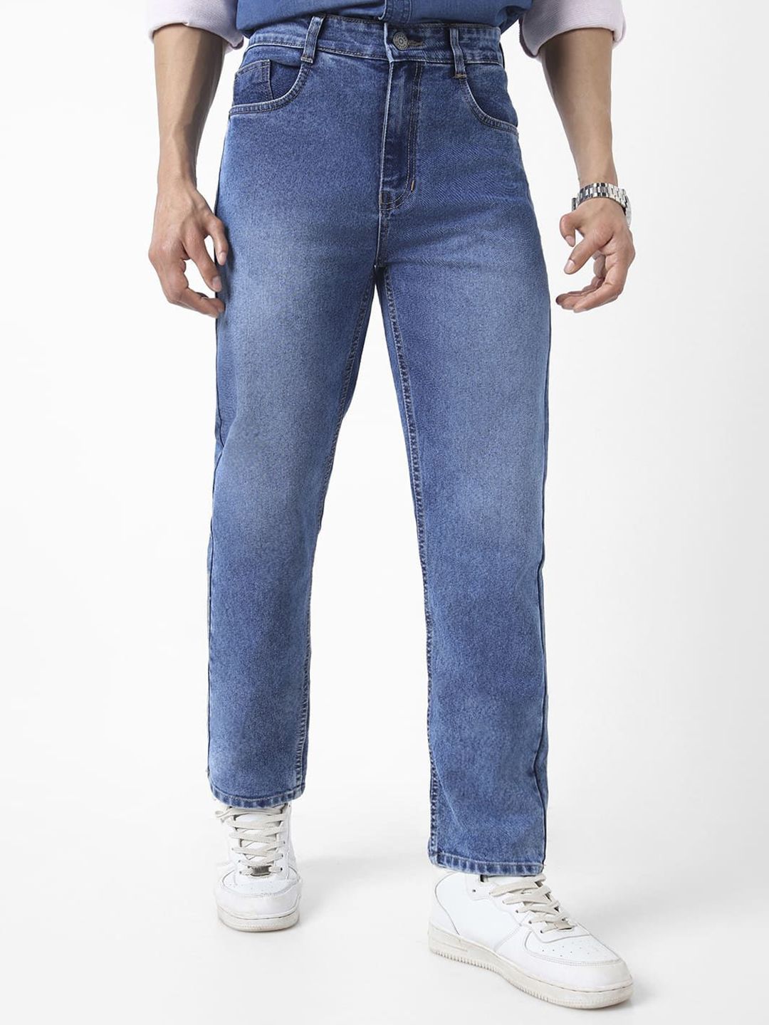Urbano Fashion Men Straight Fit Heavy Washed Jeans Stretchable