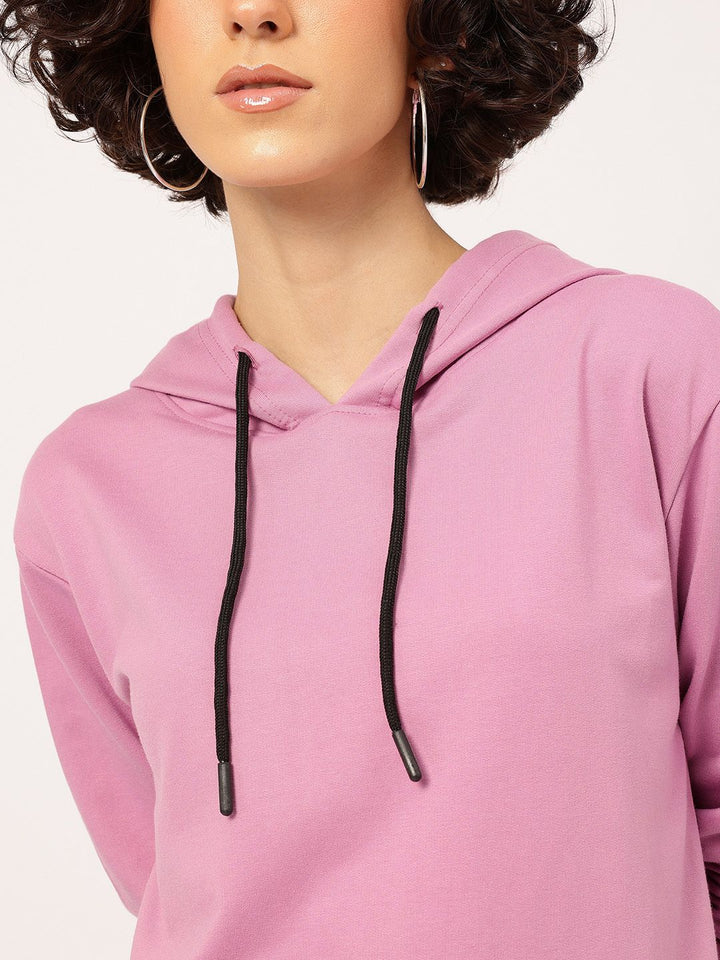 DressBerry Printed Drop-Shoulder Hooded Sweatshirt