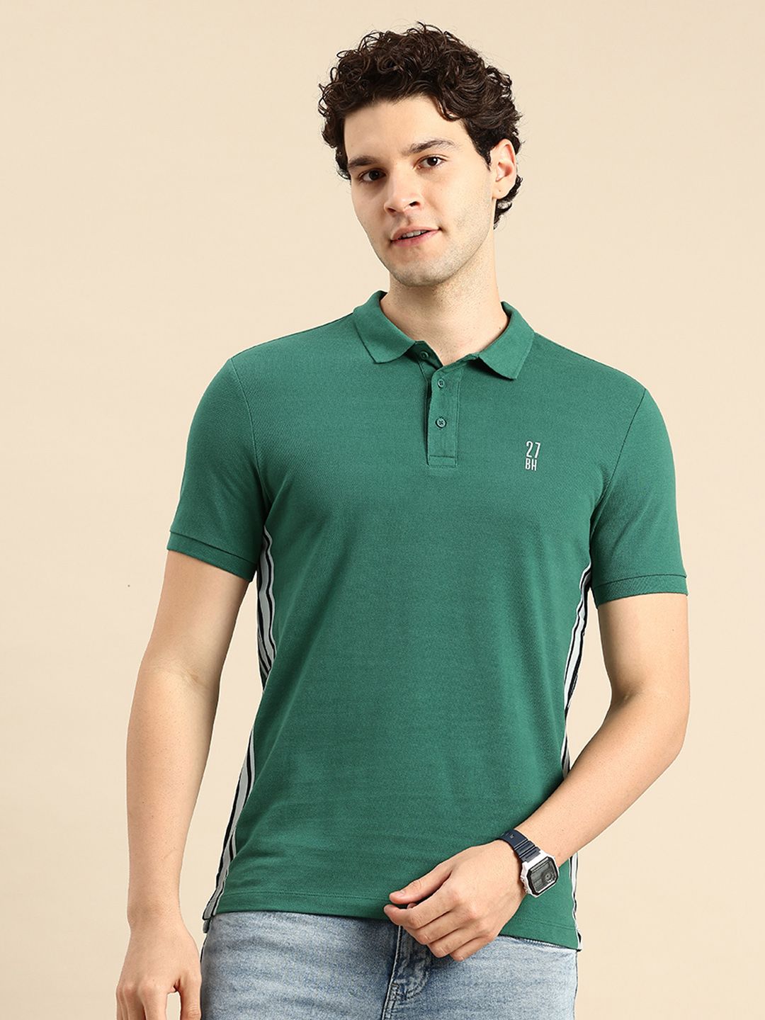Being Human Polo Collar Pure Cotton T-shirt