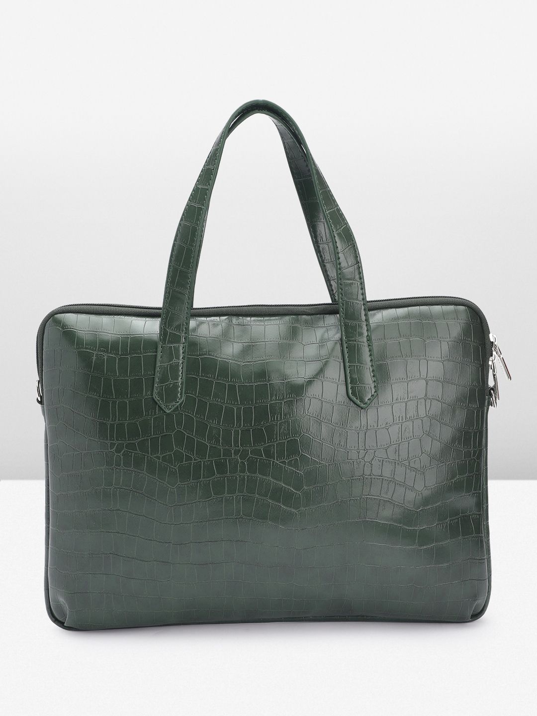 Lino Perros Women Croc Textured Structured Laptop Bag-16 Inches