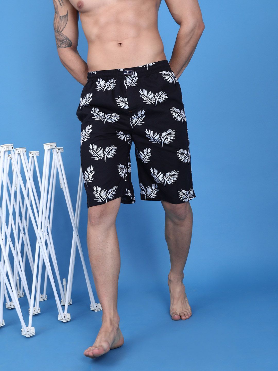The Indian Garage Co Men Black Printed Pure Cotton Boxers 1120-BXR10-10