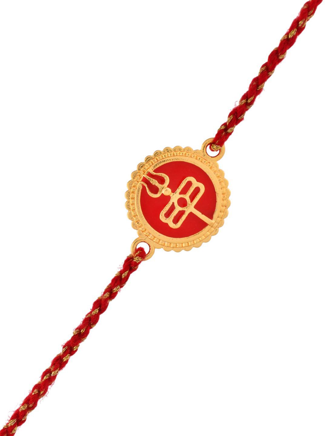 Voylla Red Enamel Dan Gold Rudra-Tilaka Rakhi Untuk Abang