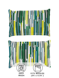 Story@home Grey & Green 180 TC Queen Bedsheet with 2 Pillow Covers