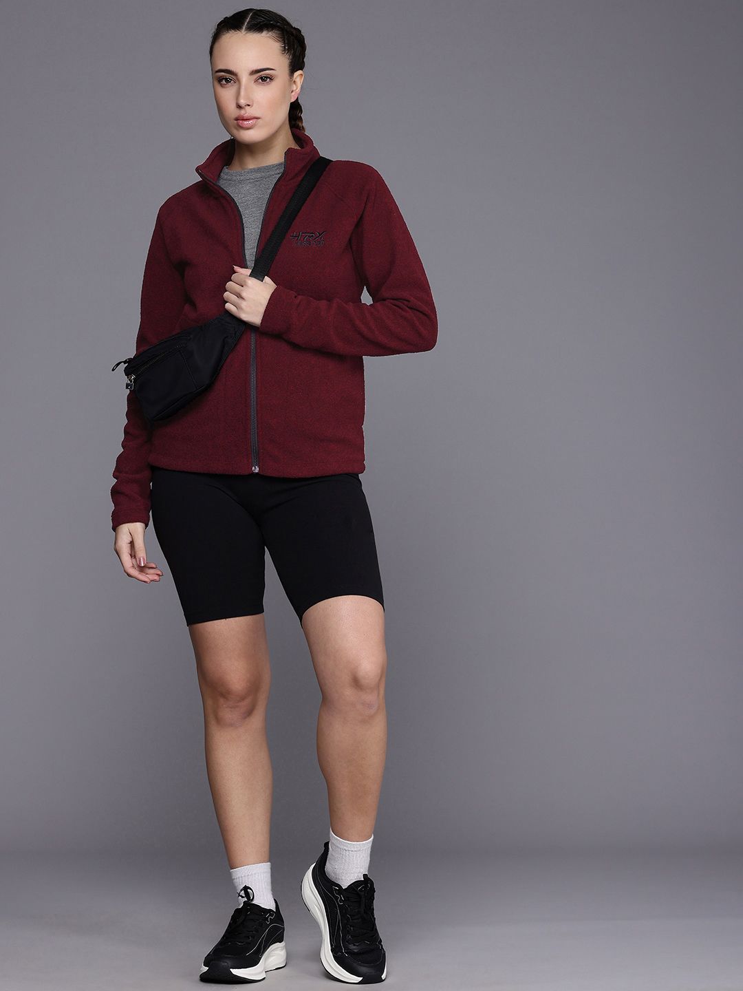 HRX by Hrithik Roshan Open Front Fleece Sweatshirt