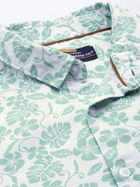 The Indian Garage Co Slim Fit Tropical Printed Pure Cotton Shirt