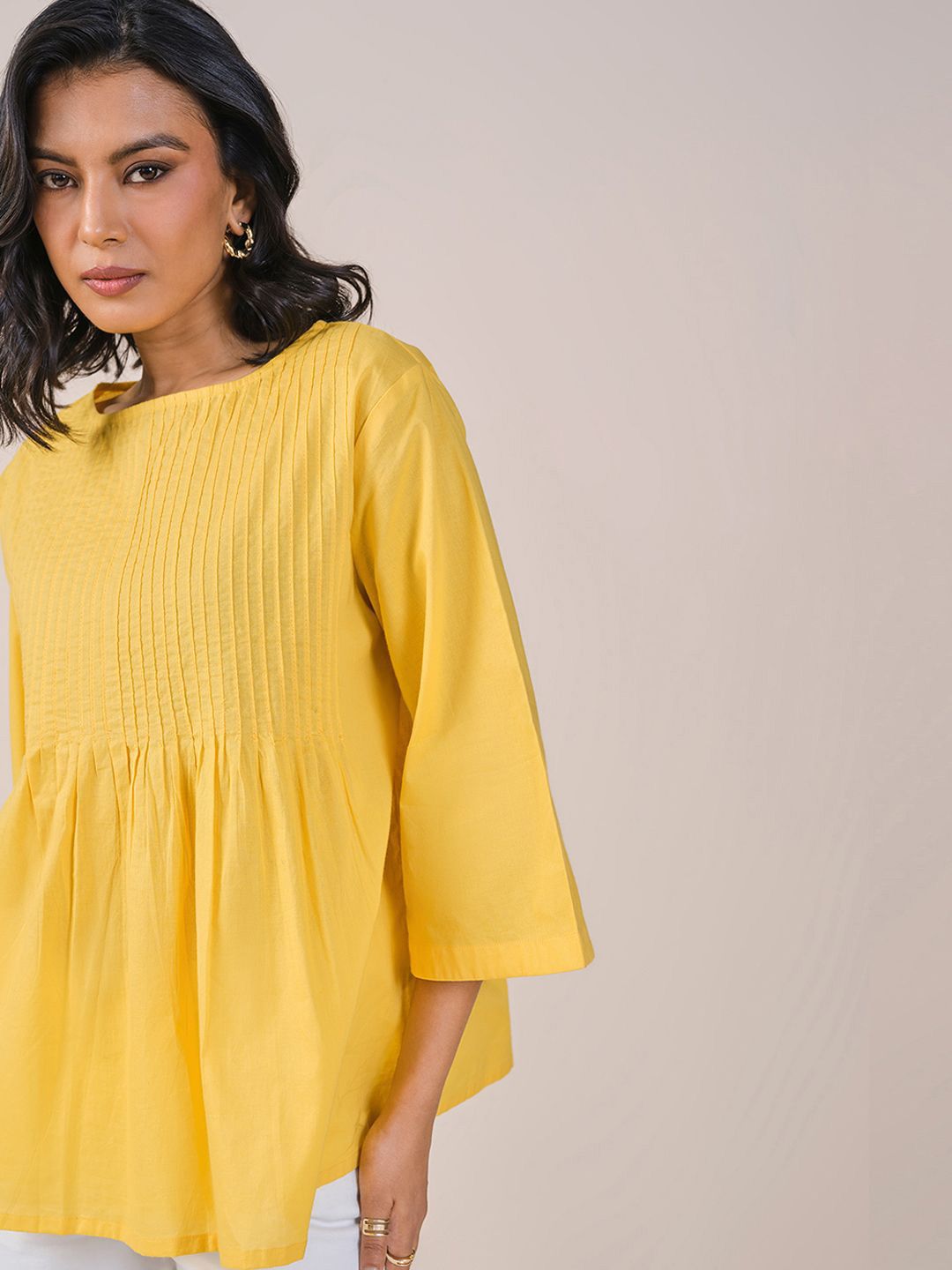 AND Round Neck Solid Cotton Top