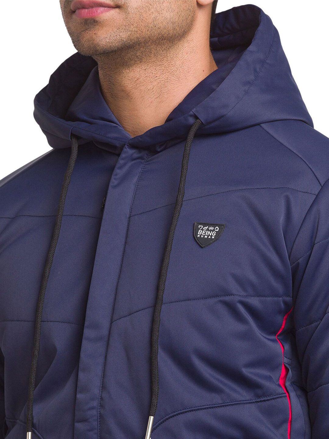Being Human Men Blue Longline Padded Jacket