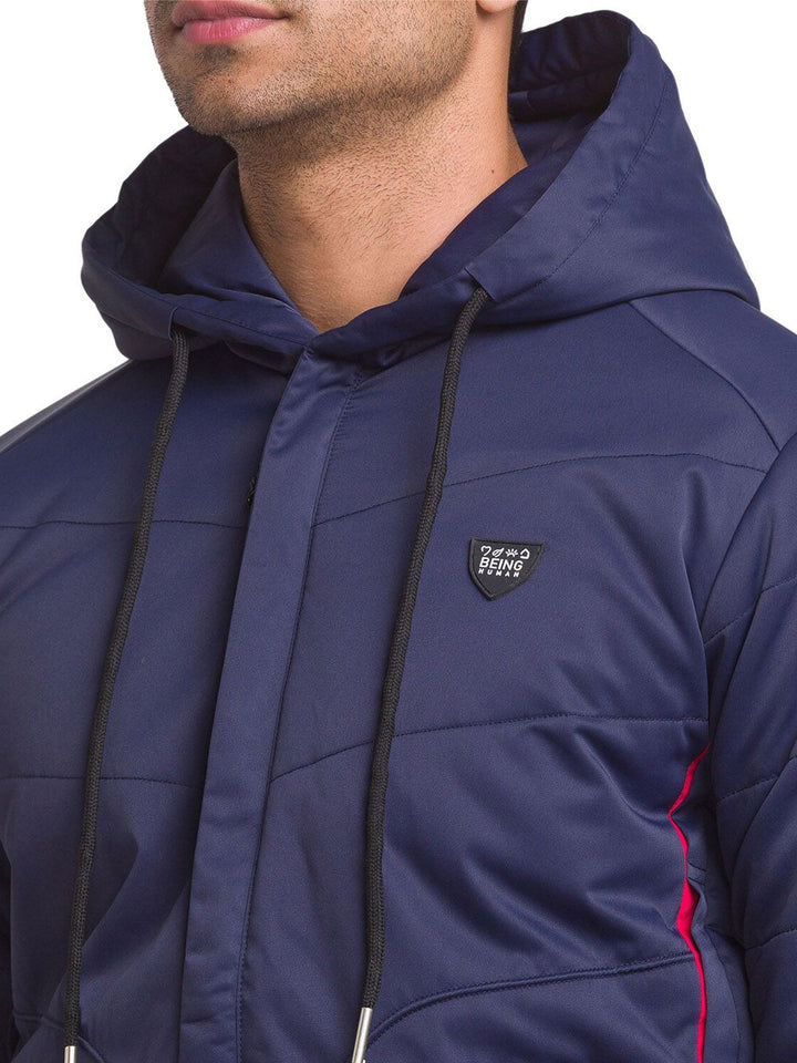 Being Human Men Blue Longline Padded Jacket