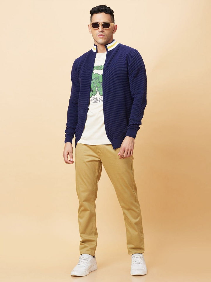 Being Human Men Colourblocked Tropical Applique T-shirt