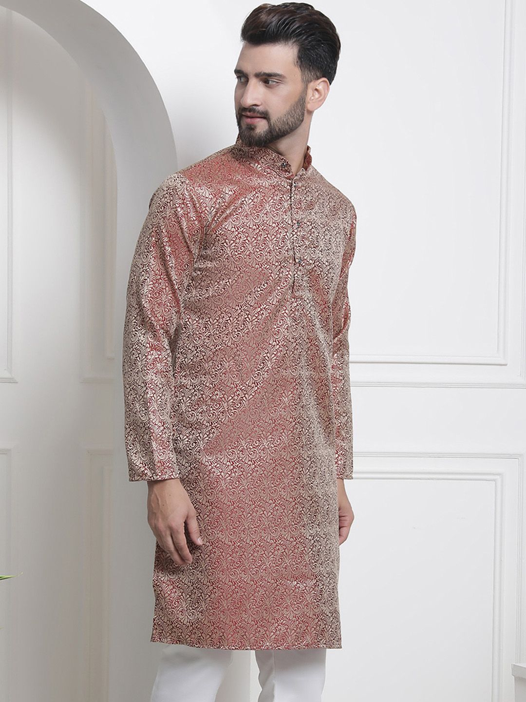 SOJANYA Woven Design Ethnic Motifs Kurta