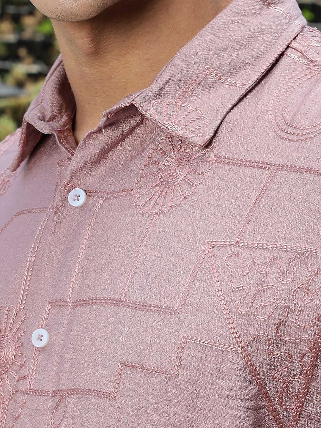 Thomas Scott Men Regular Fit Long Sleeves Embroidered Shirt