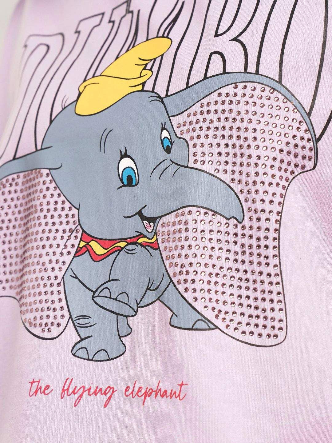 Tokyo Talkies Women Dumbo Printed Round Neck Boxy Tshirt