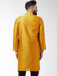SOJANYA Kurta Lurus Tenunan Mustard Lelaki