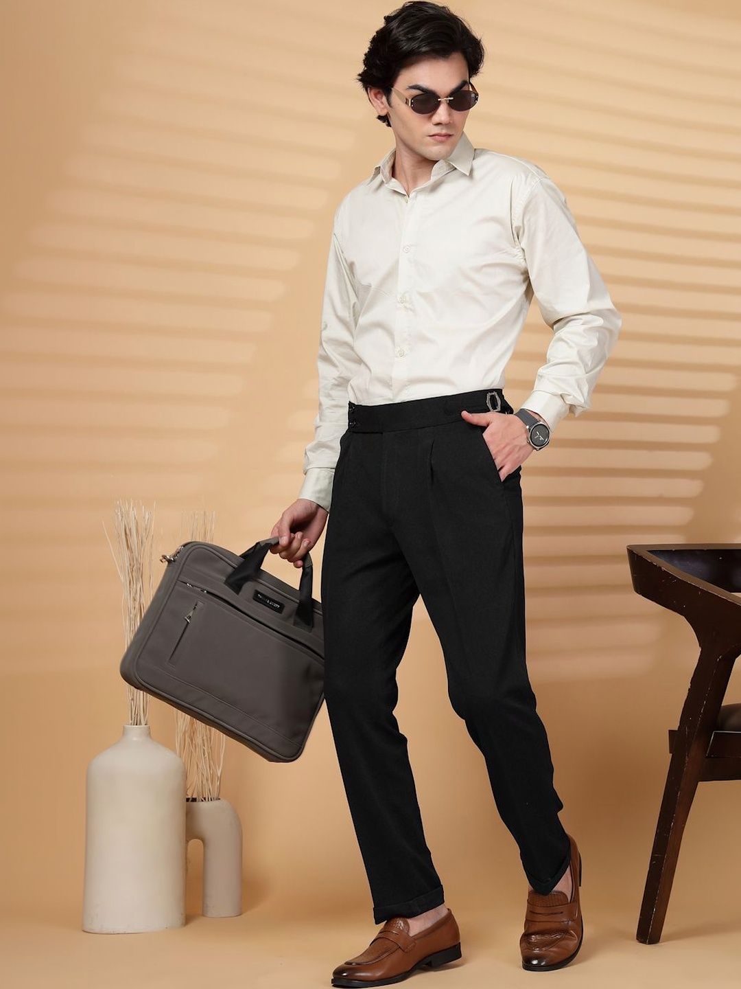 Moda Rapido Men Easy Wash Pleated Trousers
