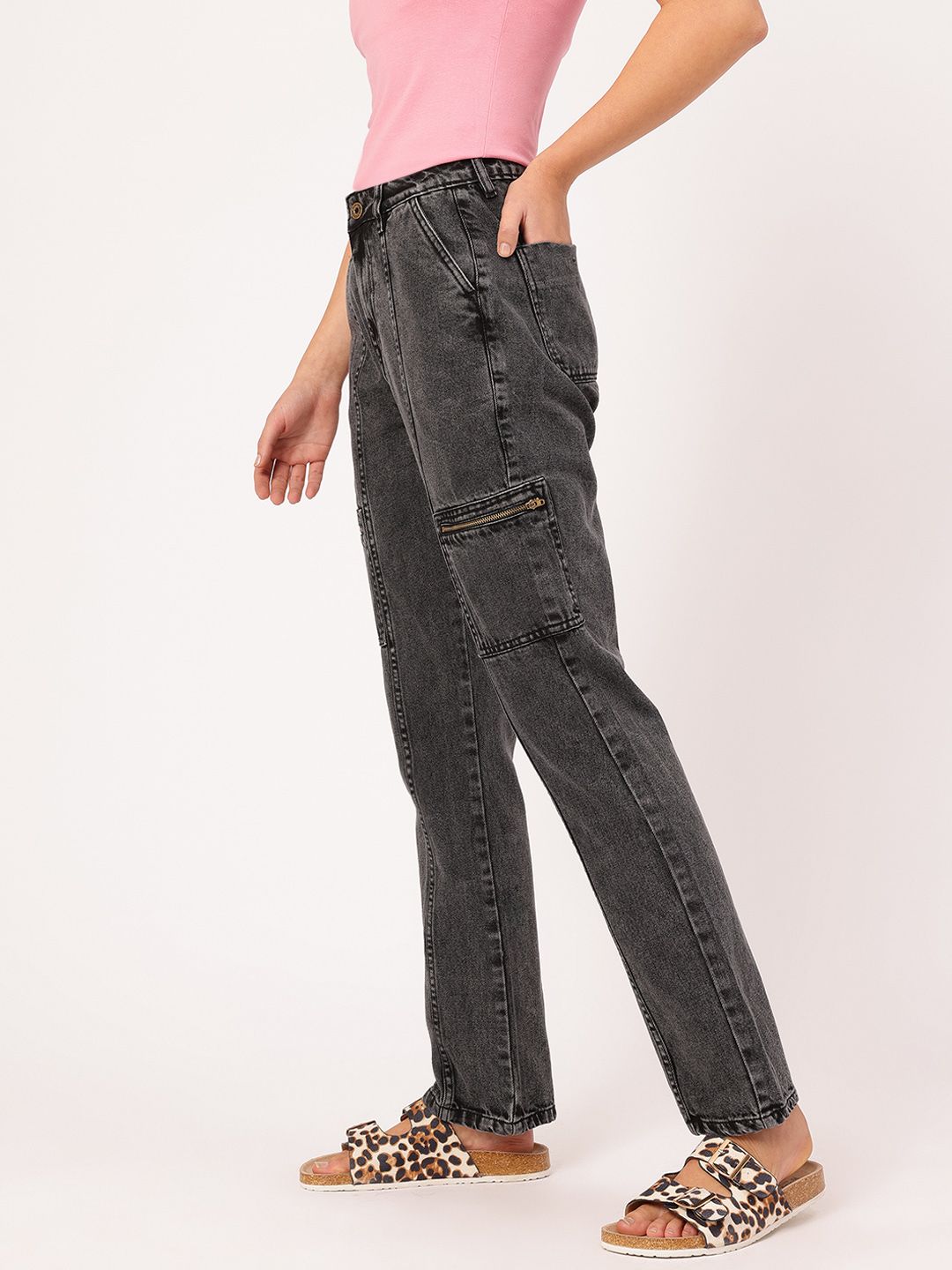DressBerry Comfy Chic Straight Fit Pocket Detailed High-Waist Coloured Jeans