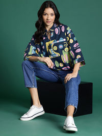 DressBerry Printed Flared Sleeve Pure Cotton Top