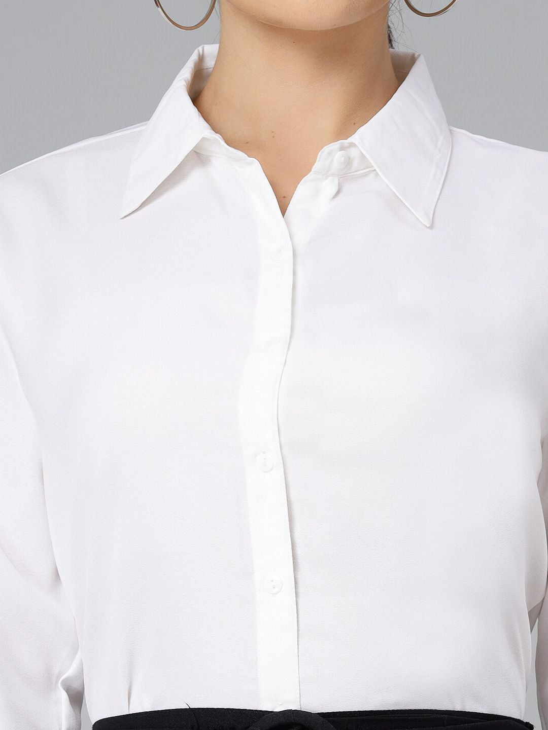 Style Quotient White Smart Spread Collar Formal Shirt