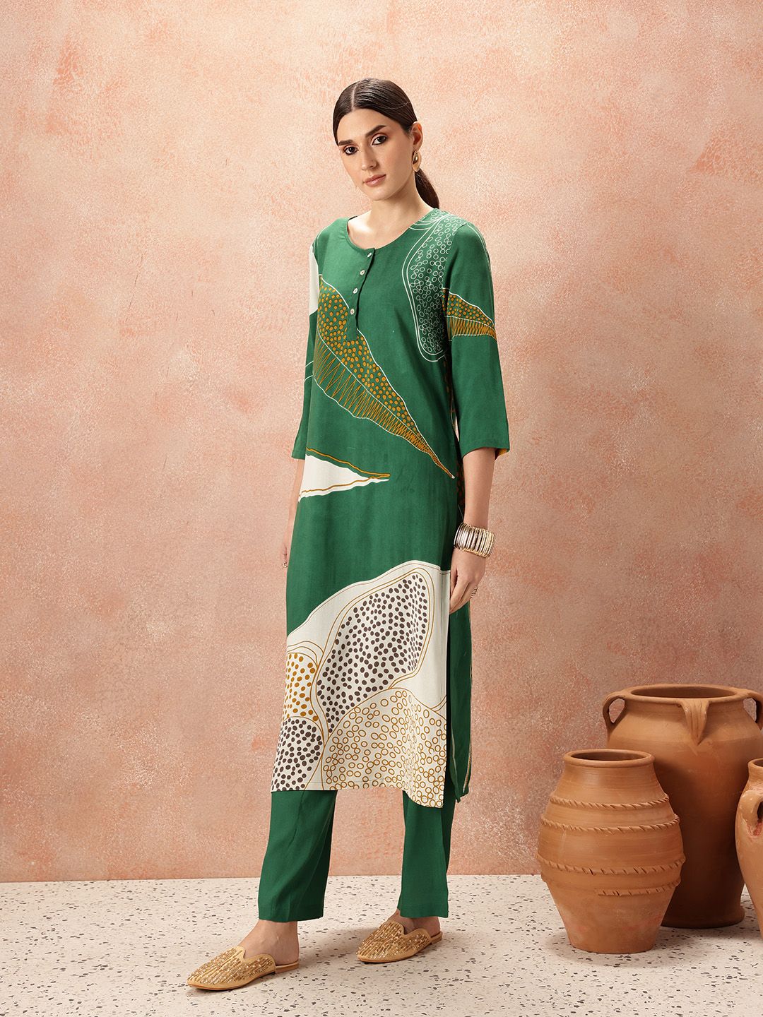 all about you Printed Regular Kurta With Palazzos & Dupatta