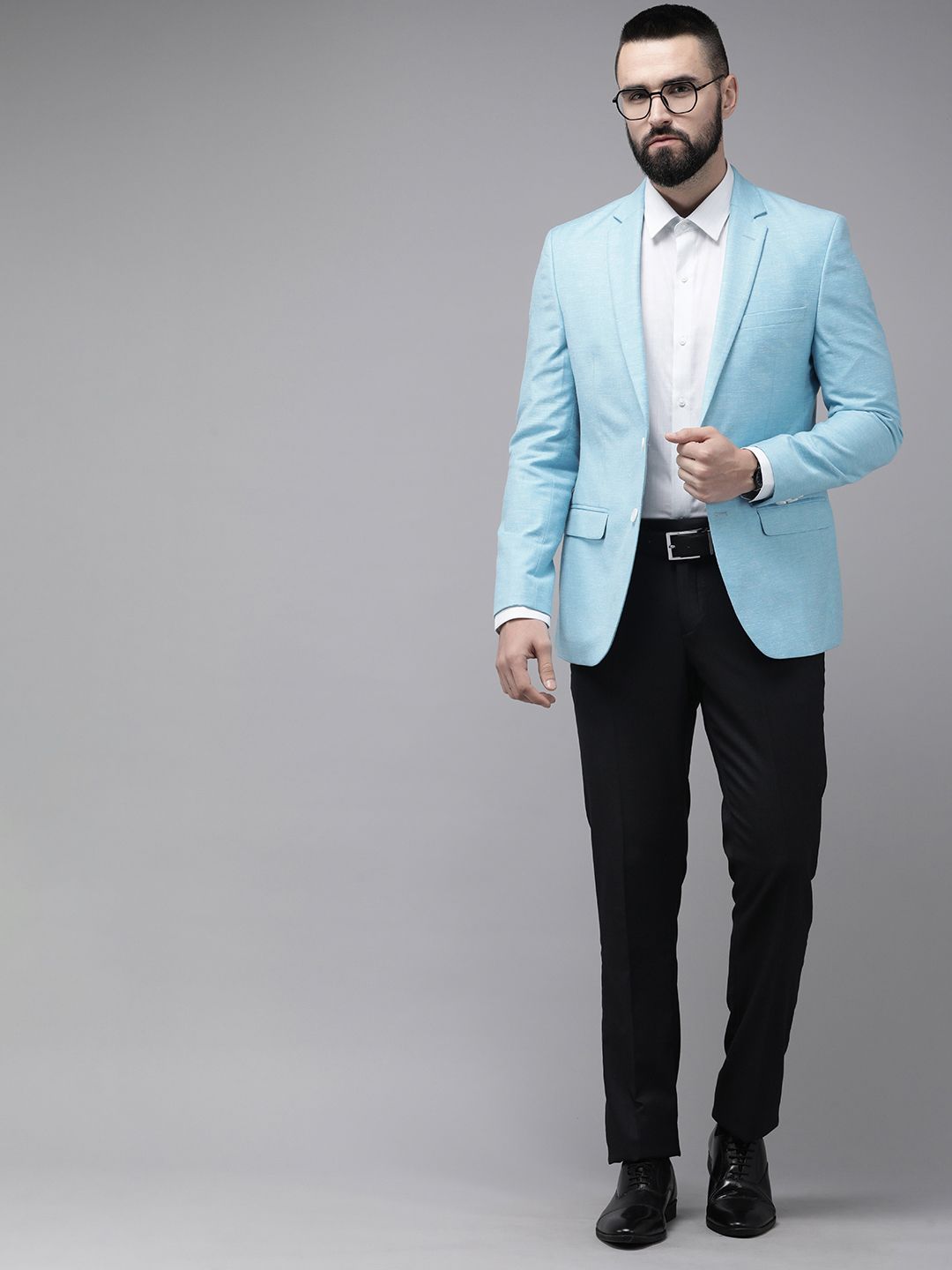 Park Avenue Super Slim Fit Self Design Single-Breasted Formal Blazers