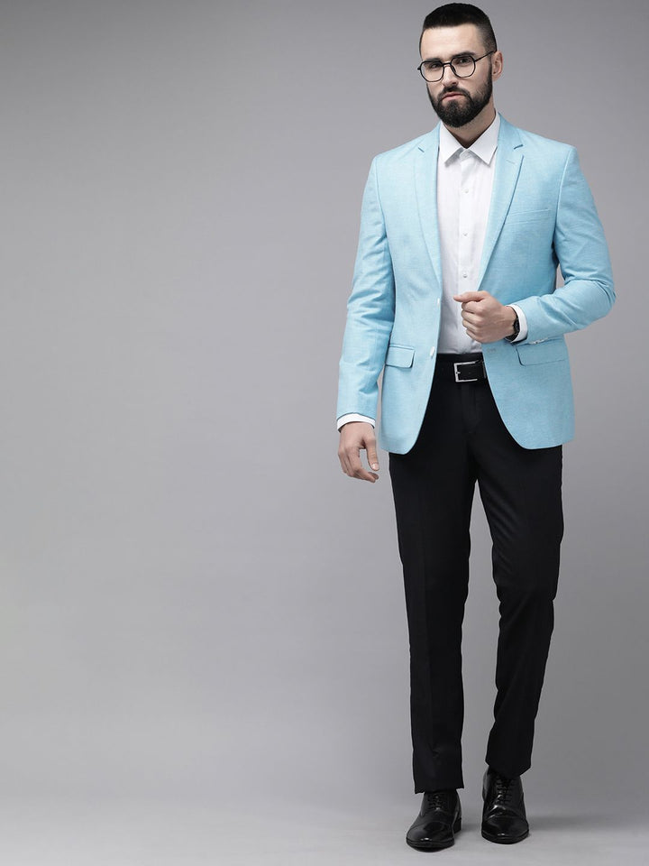 Park Avenue Super Slim Fit Self Design Single-Breasted Formal Blazers