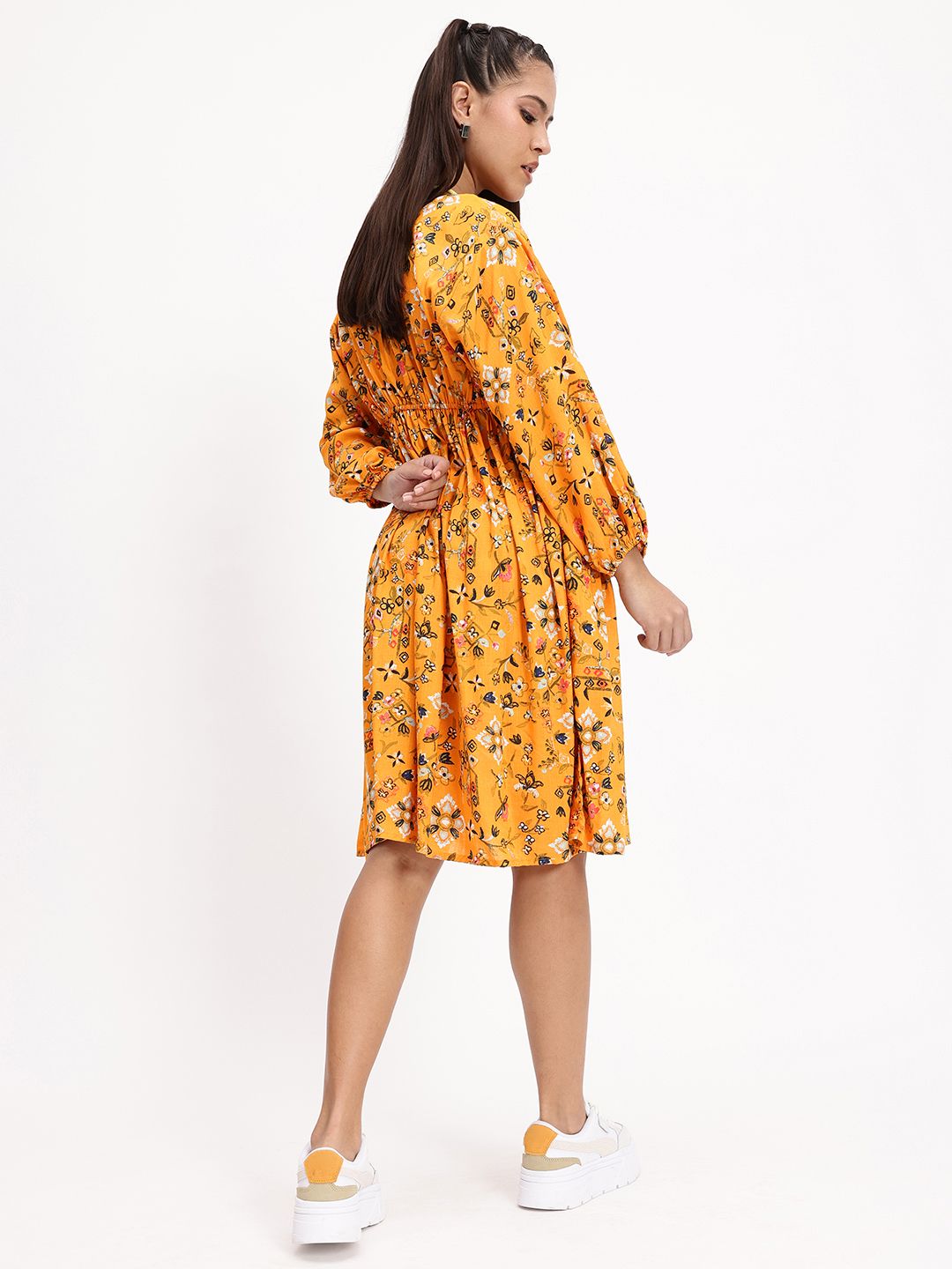 DressBerry Nipped & Snatched Flowy Garden Romance A-Line Dress