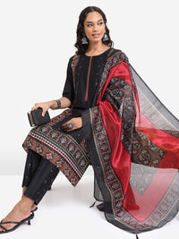 Vishudh Ethnic Motifs Printed Regular Kurta With Trousers & Dupatta