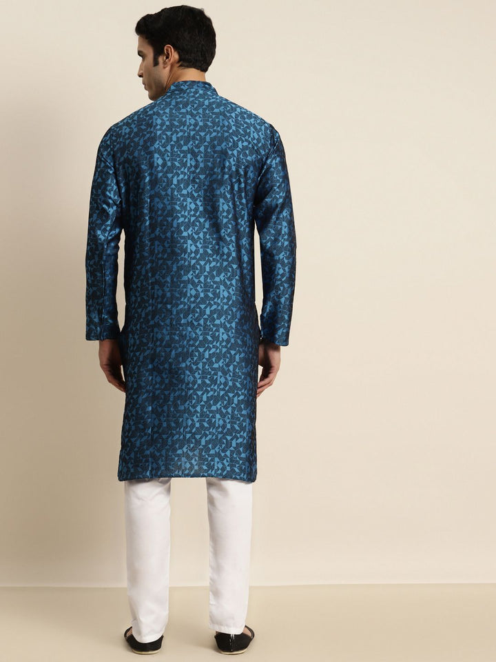 SOJANYA Men Silk Blend Woven Design Kurta