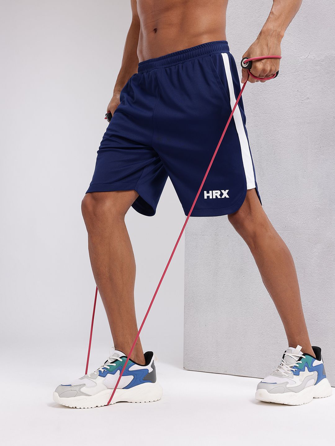 HRX by Hrithik Roshan Men Side-Striped Rapid-Dry Training  Shorts